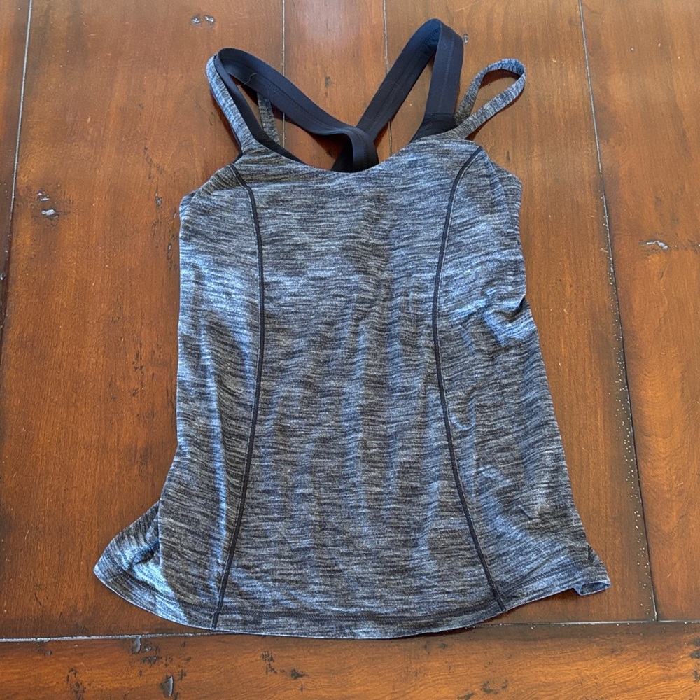 Lululemon Black and Grey Tank Top with Sports Bra